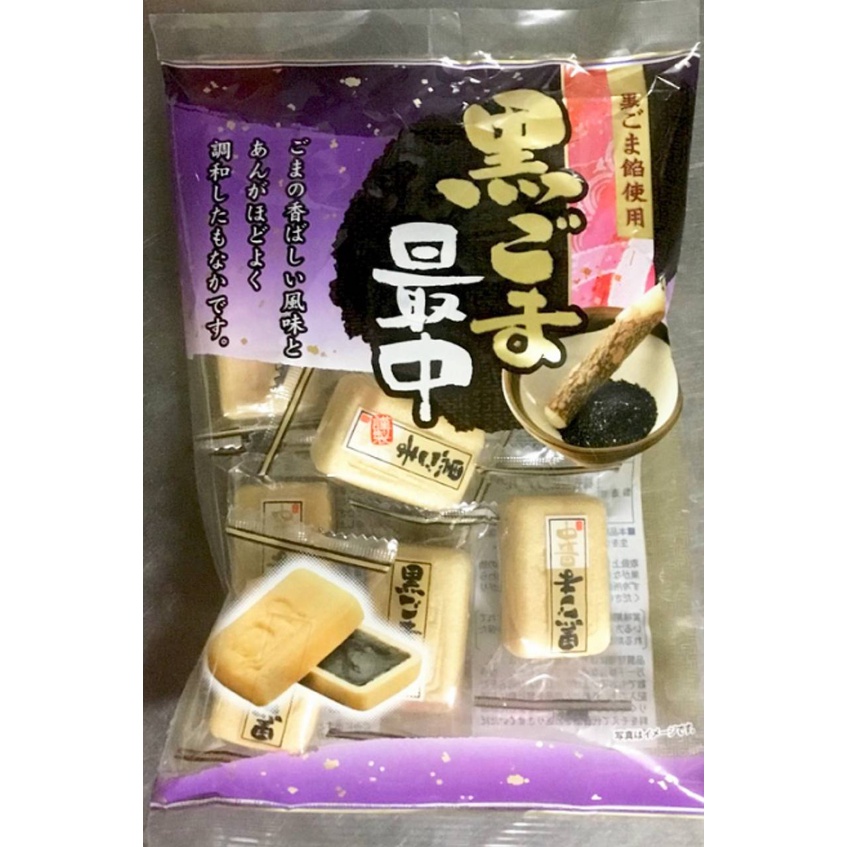 日本 進口 零食 和菓子芝麻 芝麻口味 幸福度 - 黑芝麻 「最中」monaka