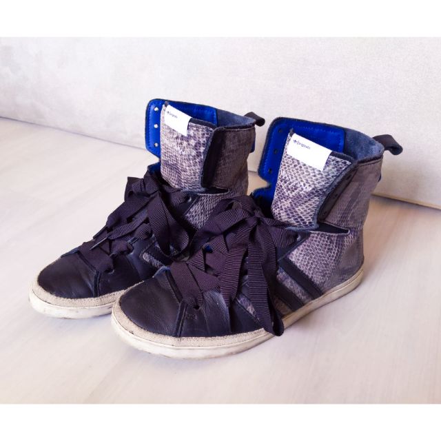 二手 | adidas Originals 蛇紋 高筒 BLUE HAZE 潮鞋