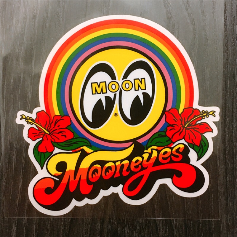 現貨 日本帶回 Mooneyes moon Rainbow decal 扶桑花貼紙