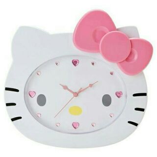 ☆ 海賊專賣店☆HELLO KITTY專區☆日本進口☆可面交☆Hello Kitty 大臉 造型 壁掛鐘 kt