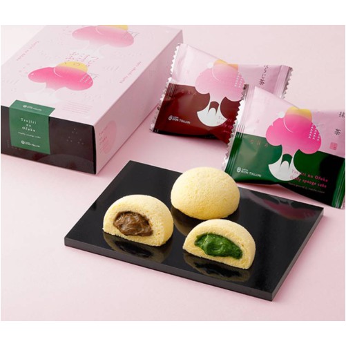 日本 京都祇園辻利 新品 舞妓軟蛋糕 抹茶/焙茶 つじりのおふく 抹茶･ほうじ茶(各2個入)【Mr.QQ】