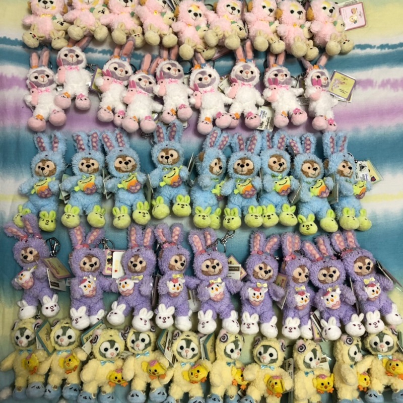 現貨中 香港迪士尼限定 2019 復活節兔子款 達菲 雪莉玫 畫家貓 史黛拉 cookie 鑰匙圈 吊飾 娃娃