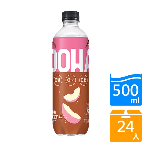 OOHA氣泡飲水蜜桃烏龍茶 500mlx24/箱【愛買】