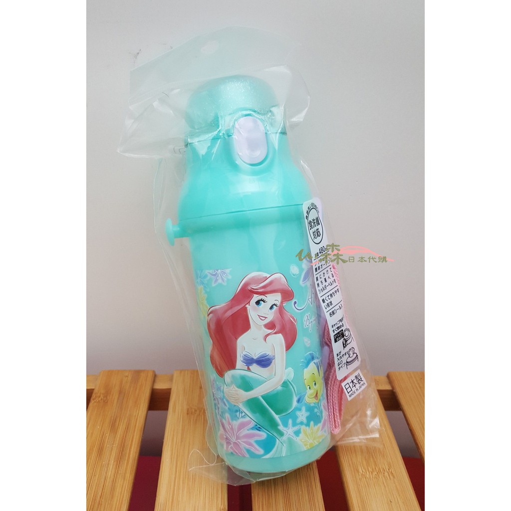 日本帶回 迪士尼 DISNEY 公主系列 小美人魚 直飲水壺 塑膠彈蓋 日本製 阿卡將