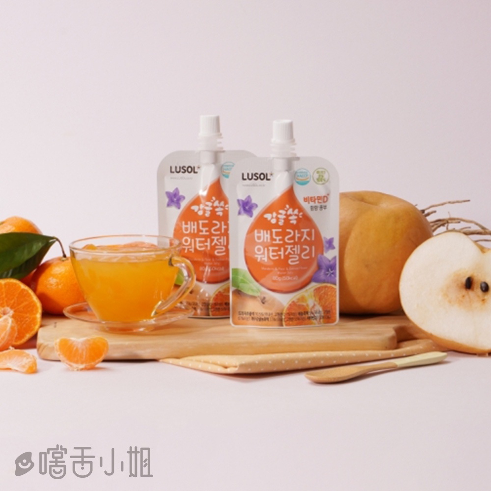 韓國LUSOL-桔梨橘子果凍(80g/包)✅現貨在台｜12m+ 韓國果凍 果凍 副食品 水果凍 寶寶果凍 寶寶果汁