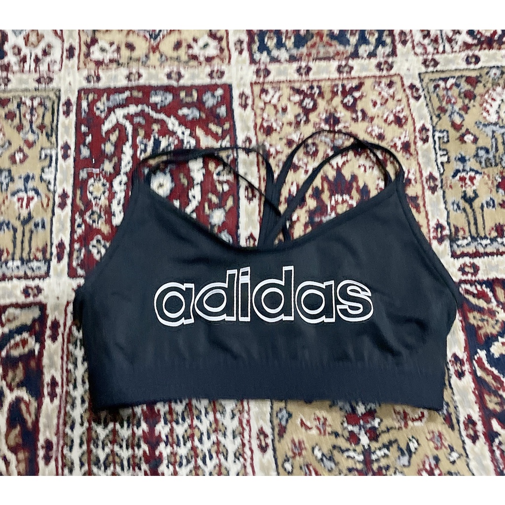 【名牌少女二手衣】Adidas 精品專櫃 黑色 運動內衣 運動上衣 XS