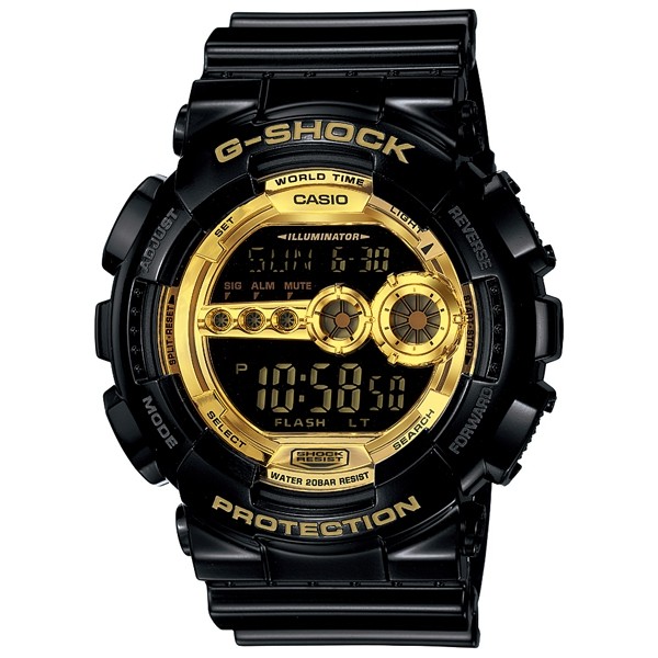 【CASIO】卡西歐G-SHOCK黑金 防水200米 耐衝撞 GD-100GB-1 宏崑時計 台灣公司貨保固一年