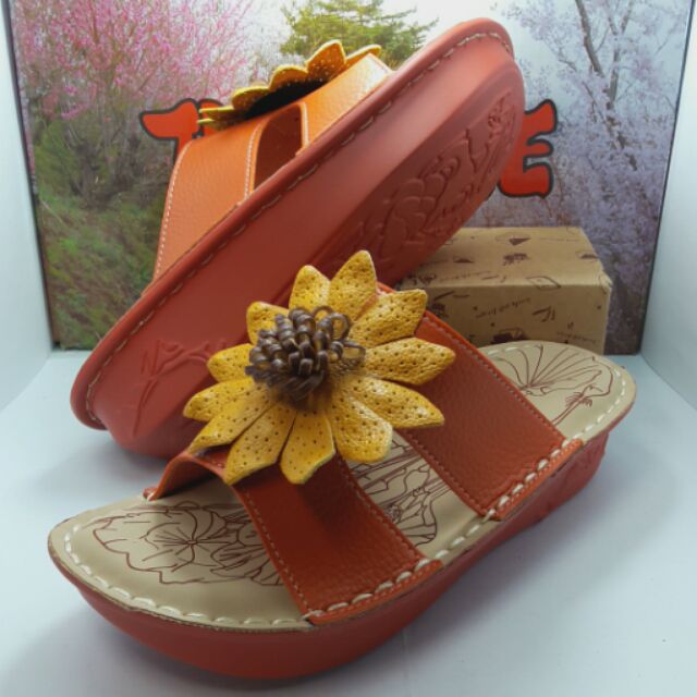 Backen 麥肯納風格 太陽花系列 手工縫線 氣墊涼拖鞋