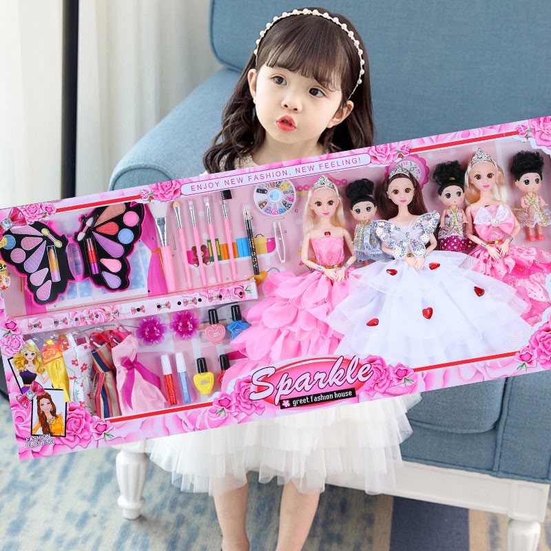 芭比娃娃怡甜芭比娃娃套裝大禮盒女孩公主大號兒童玩具超大精致化妝洋娃娃