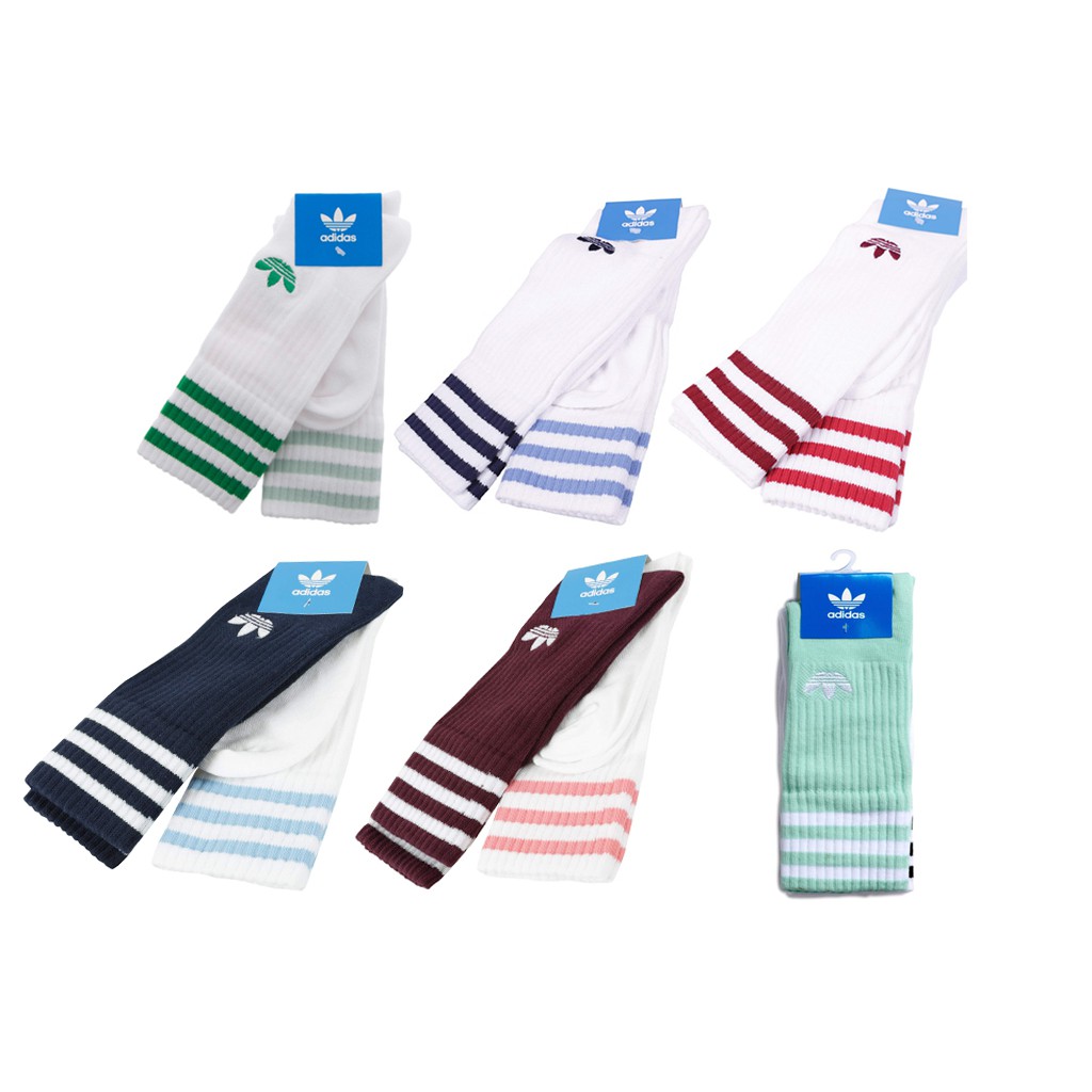 Adidas Original sock 愛迪達 長襪 條紋 2色 兩雙一組【高冠國際】