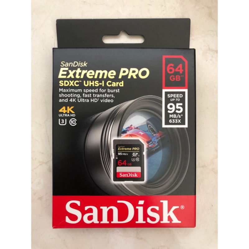 SanDisk Extreme Pro SDXC UHS-I(V30) 95MB/s 64G記憶卡（全新）