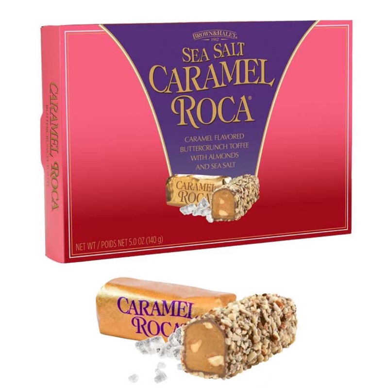 美國 CARAMEL ROCA 樂家 巧克力杏仁糖 焦糖海鹽風味