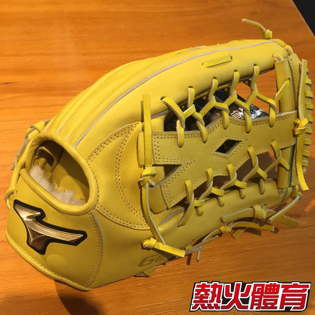 =【熱火體育市政】=Mizuno 進 GE 接球手套 檸檬黃 造型T網 13" 1AJGH18207-40