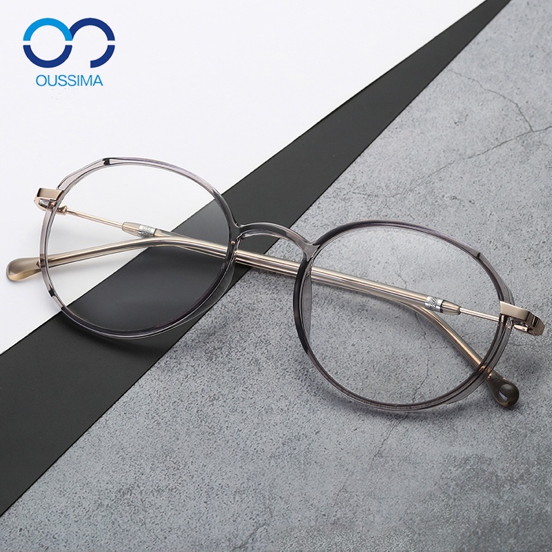 OUSSIMA歐斯邁防輻射眼鏡框女韓版潮網紅款圓形可配近視有度數眼睛框鏡架90040