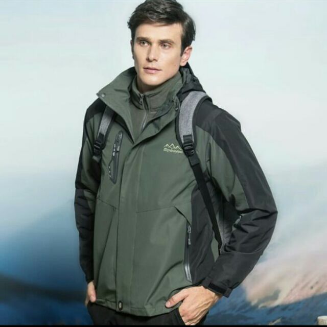 男高機能防風防雨衝鋒衣三合一加絨加厚登山外套