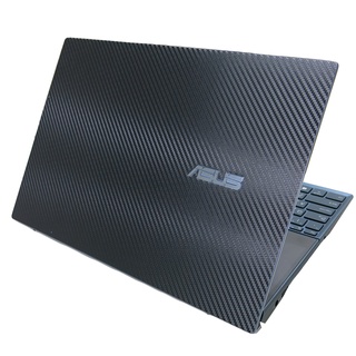 【Ez】ASUS ZenBook Pro Duo 15 UX582 UX582LR 黑色卡夢紋機身貼(含上蓋貼及底部貼)