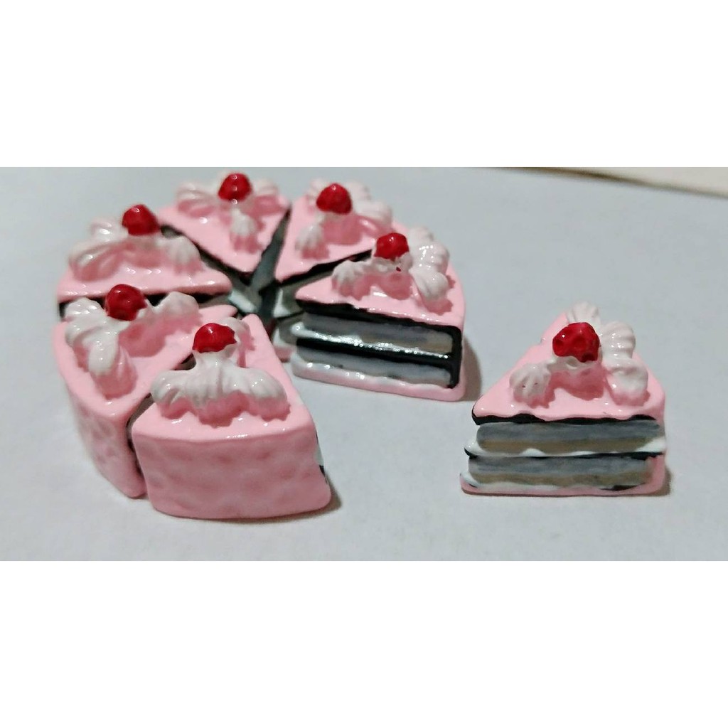 1:12 模型  草莓奶油蛋糕片 (粉色)  三角蛋糕 單片價  情境擺飾 攝影小道具 1A52