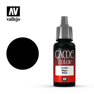 【顏料】【Vallejo】【遊戲色彩】72051 - 黑色 Black