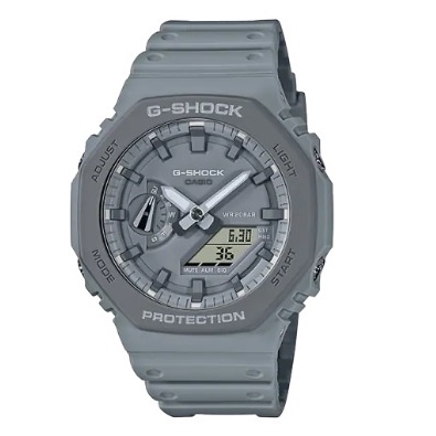 【CASIO 卡西歐】G-SHOCK 八角農家橡樹雙顯手錶 灰 GA-2110ET-8ADR