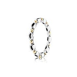 PANDORA RINGS 190873 14K+純銀雙色戒指 #54號現貨