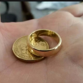 Viral 正品馬來西亞硬幣戒指,可輕鬆褪色 1992 年硬幣戒指正品鈦戒指,防褪色不銹鋼男女戒指真正的鍍金首飾 24k