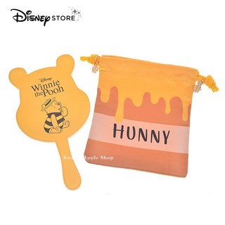 迪士尼商店【 sas日本限定 】disney store 小熊維尼 蜂蜜版 束口袋 + 手持化妝鏡套組