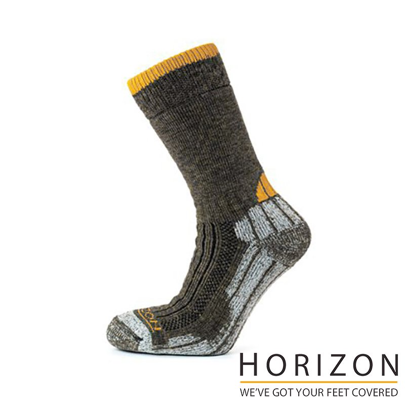 【HORIZON】TREKKER美麗諾羊毛襪『橄欖綠/灰』HO-2226