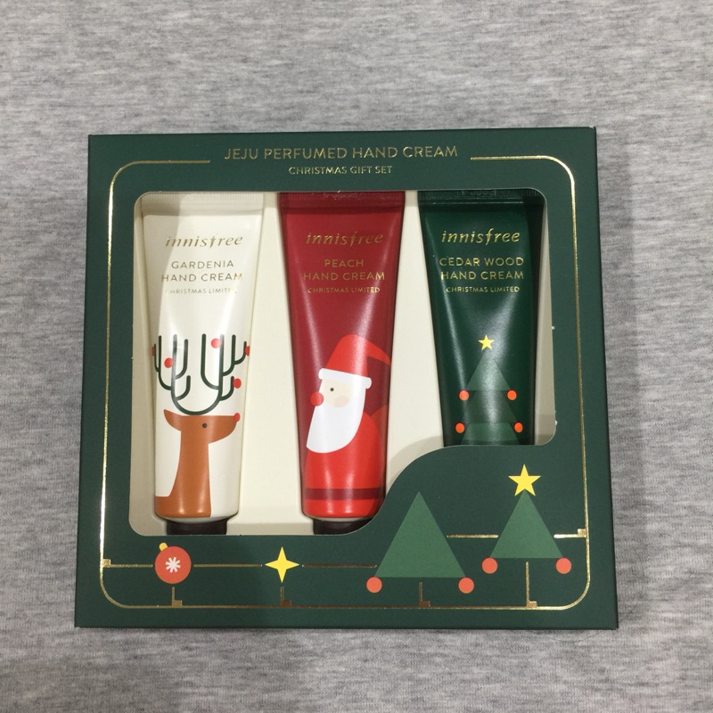 innisfree 聖誕香氛護手霜限量組   (梔子花、蜜桃、雪松30ml*3)