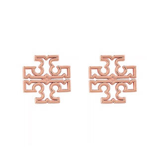 TORY BURCH BRITTEN仿舊復古簍空顛倒雙T設計穿式耳環(玫瑰金)