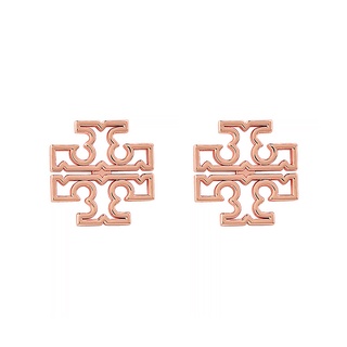 TORY BURCH BRITTEN仿舊復古簍空顛倒雙T設計穿式耳環(玫瑰金)