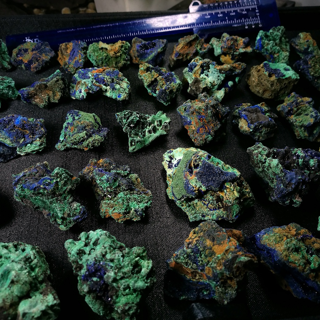 [友克鑫礦業]超值晶礦-藍銅礦 原礦 孔雀石 原石 晶礦 原石