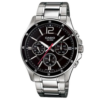【CASIO】卡西歐 不鏽鋼三眼手錶 人氣熱銷款 MTP-1374D 防水50米 臺灣卡西歐保固一年