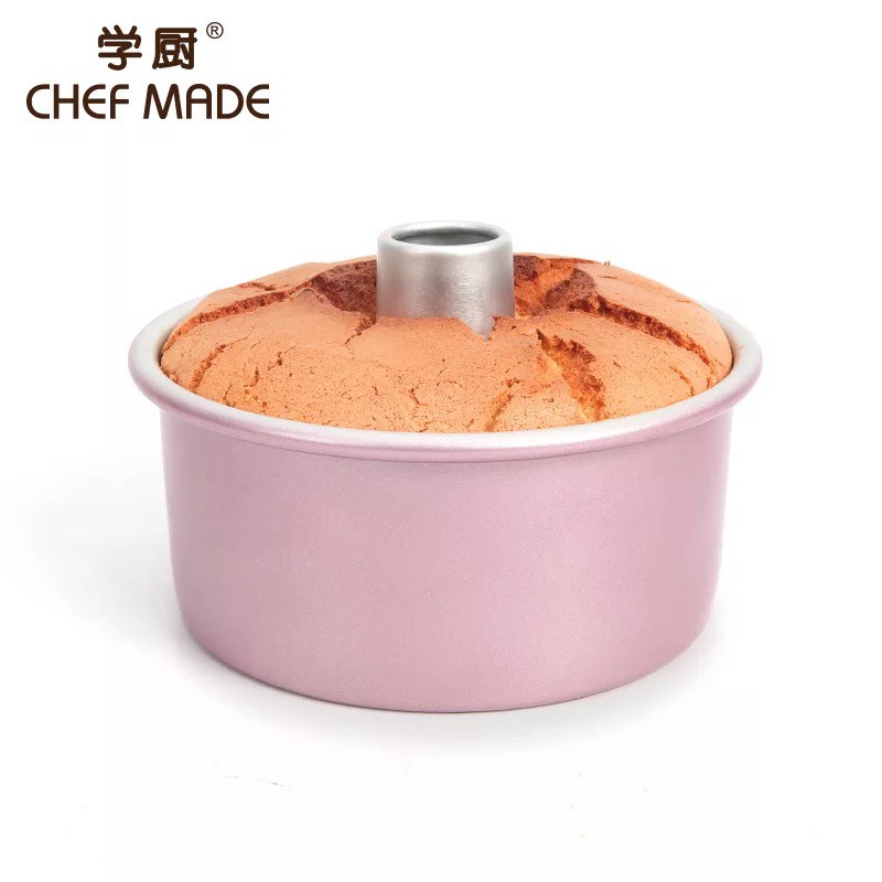 【Chefmade學廚】WK9120 7吋 玫瑰金中空鋁合金陽極活底戚風蛋糕模 19.6*9cm