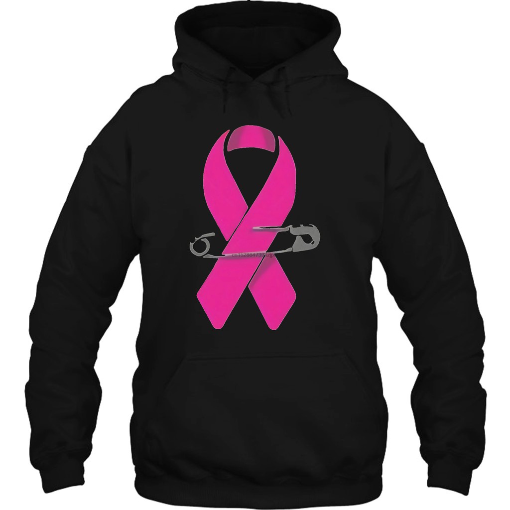 減齡乳腺癌意識口袋粉紅絲帶別針支持男士連帽衛衣gt