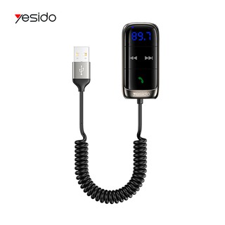 Yesido 車載藍牙連接器 AUX音頻線 藍牙5.0 免持通話 車用藍牙MP3接收器 FM收音機 現貨 蝦皮直送