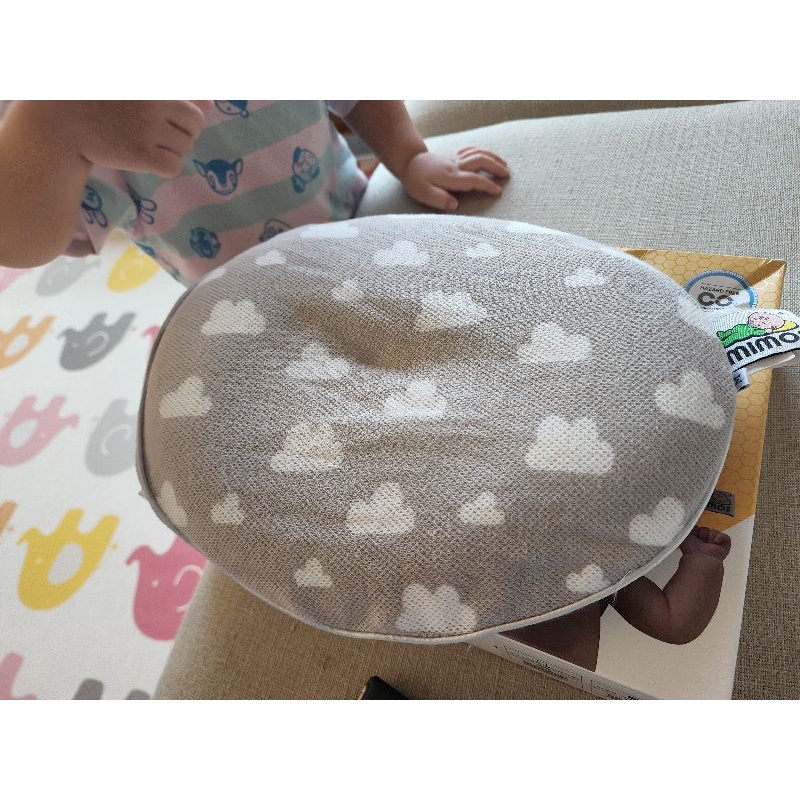 Mimos 3D自然頭型嬰兒枕頭/護頭枕-M灰色雲朵 第三代新款 雲朵灰【枕頭+枕套】二手