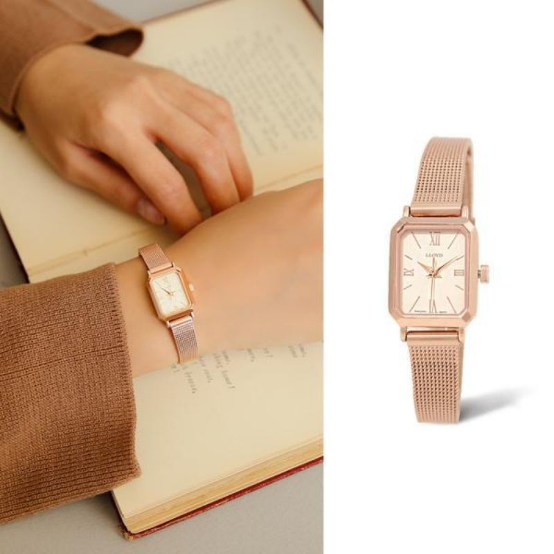 【萌貓🇰🇷代購】韓國珠寶品牌 LLOYD Awesome Square系列 玫瑰金 氣質女用錶 手錶