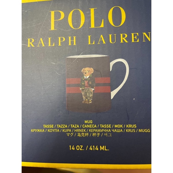 POLO Ralph Lauren 波特魔法熊馬克杯🐻 藍底紅線 POLO小熊馬克杯