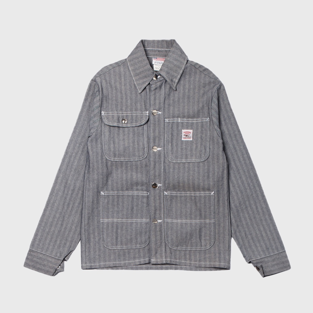 【 WEARCOME 】POINTER BRAND COLLAR CHORE COAT 美國製 口袋 工作外套 / 條紋