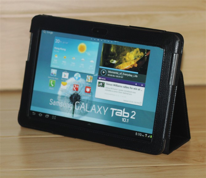 簡約支架皮套適用於三星 Galaxy Tab 2 10.1 GT-P5100 GT-P5110 P5120 素色保護套