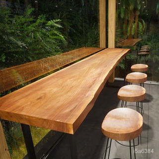 🎁品質保證🎁【廠家直銷 免運】 靠窗現代吧檯桌實木家用靠牆長條桌窄高腳陽臺桌餐桌酒吧桌椅組合