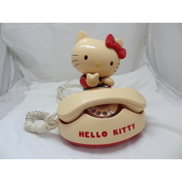 (h) 早期日本古董 1976 Hello Kitty 轉盤式 撥盤式 凱蒂貓 造型電話