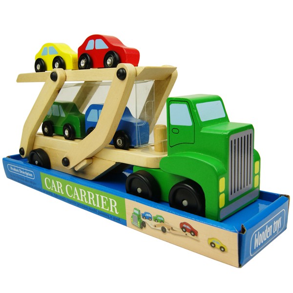 現貨+預購－外貿 木製拆裝雙層運輸車玩具模型/木製拖車/木製汽車玩具組/木製玩具車