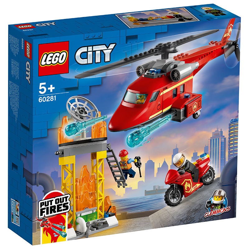 【酷爱玩具屋】台灣現貨LEGO樂高同款城市系列60281消防救援直升機兒童益智拼搭積木玩具模型積木玩具兒童母嬰益智玩具