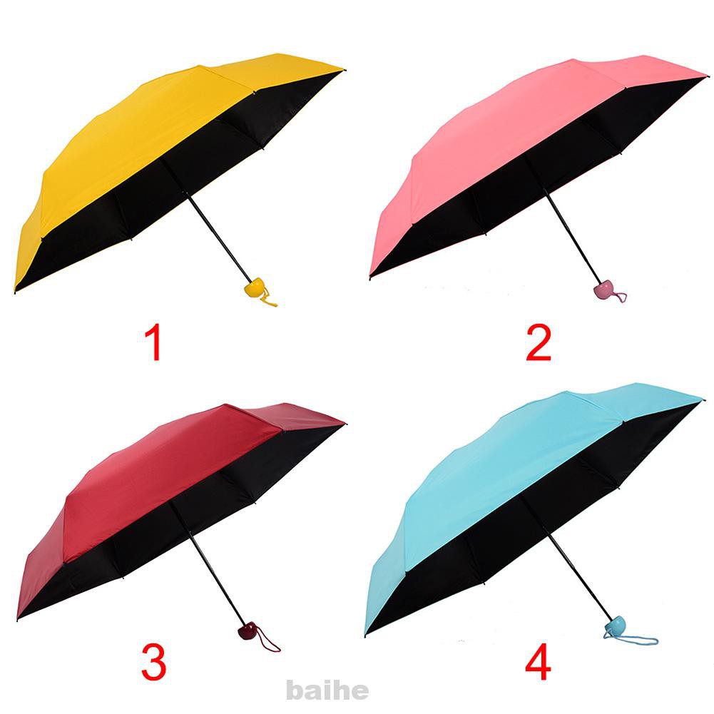 防紫外線耐用迷你袖珍旅行女士防水膠囊傘 蝦皮購物