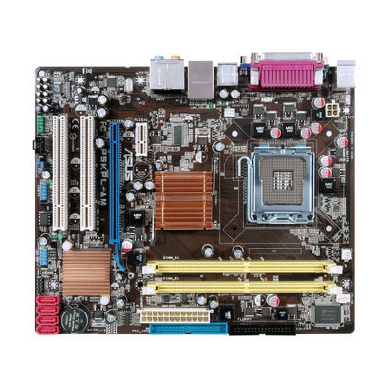 華碩 P5KPL-AM 整合型主機板、內建顯示、音效、網路、PCI-E獨顯插槽、記憶體支援 DDR2、良品有附擋板