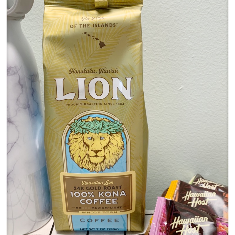 代購 美國國宴指定咖啡 Lion Coffee 獅王咖啡24K黃金烘焙咖啡豆(100% KONA) 柯納咖啡