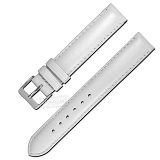 Watchband / 同寬12.14.16.18mm / 各品牌通用柔軟簡約質感車線真皮錶帶 白色