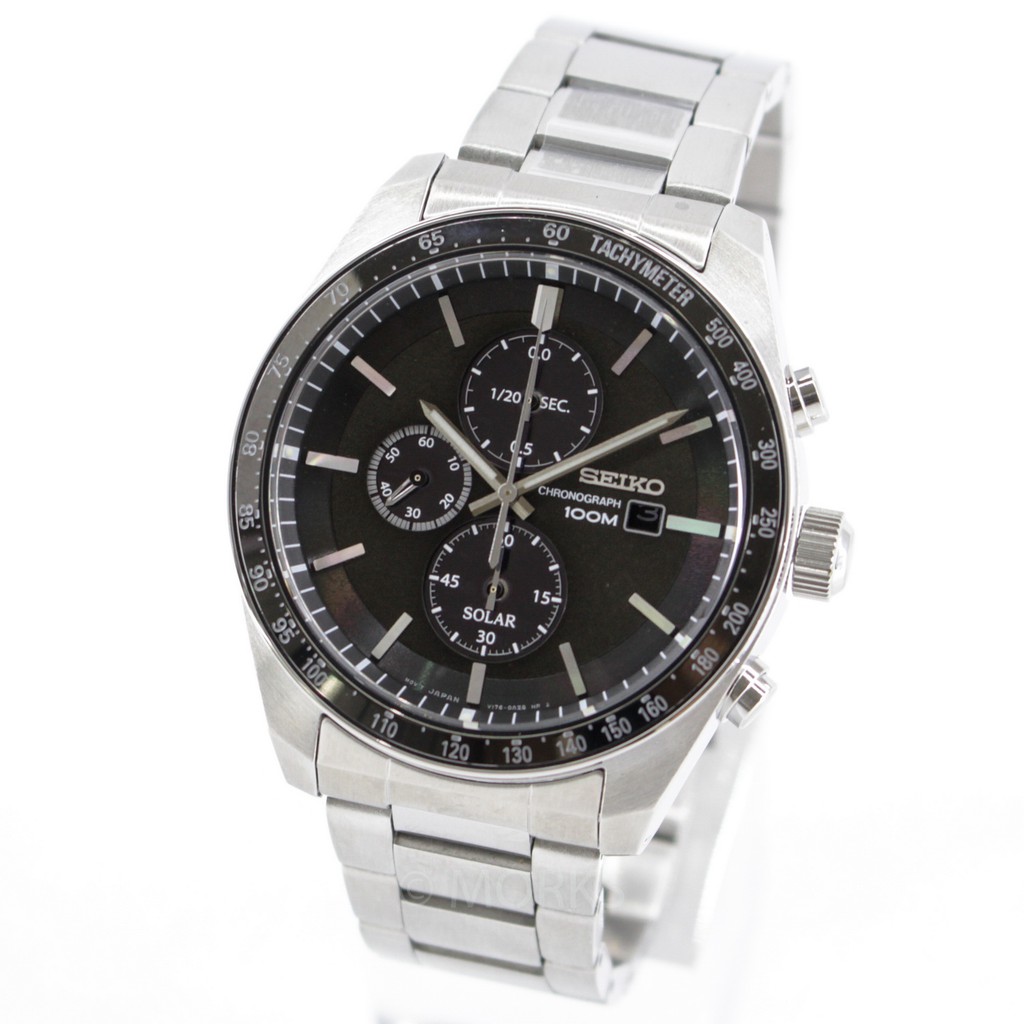 現貨SEIKO SSC715P1 精工錶43mm 三眼計時太陽能灰黑面盤鋼錶帶男錶女錶| 蝦皮購物