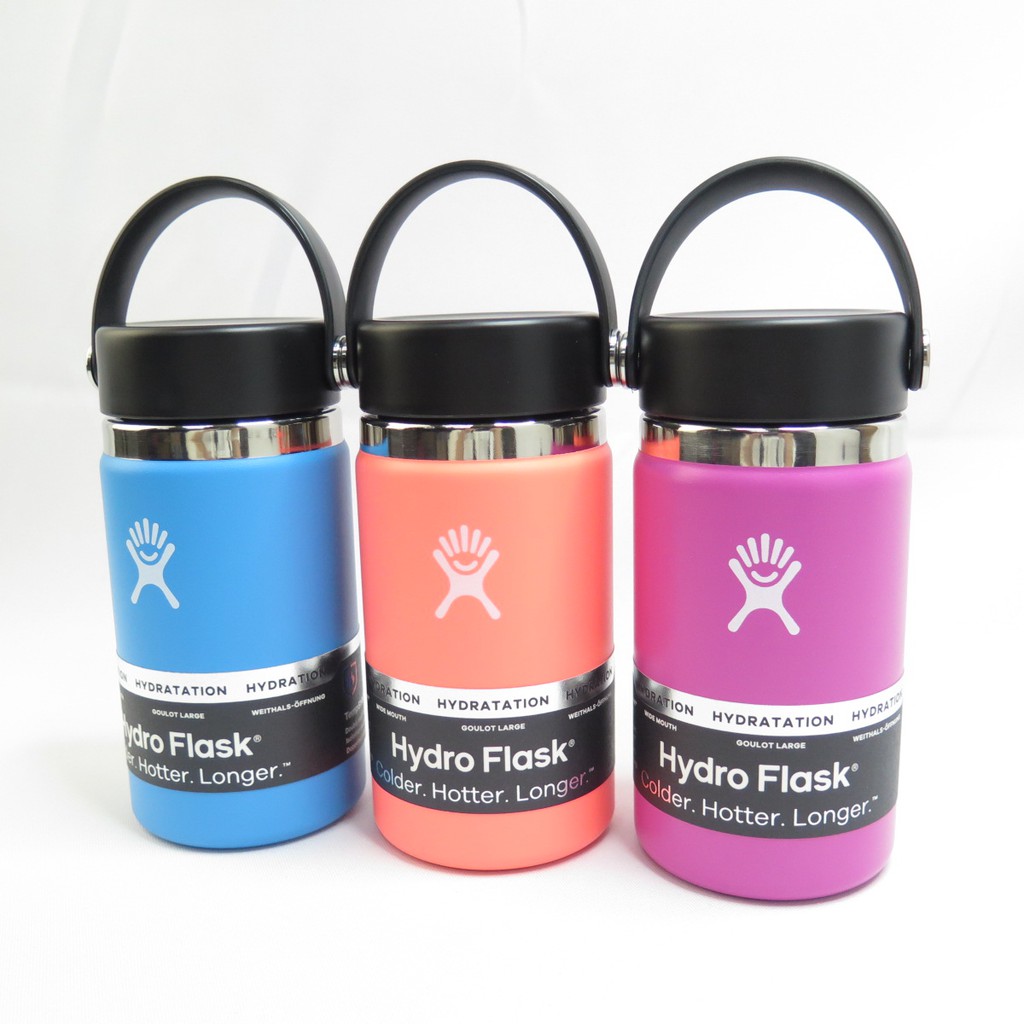 Hydro Flask 寬口真空保溫鋼瓶 12OZ 不鏽鋼 HFW12BTS- 三色 送水瓶刷